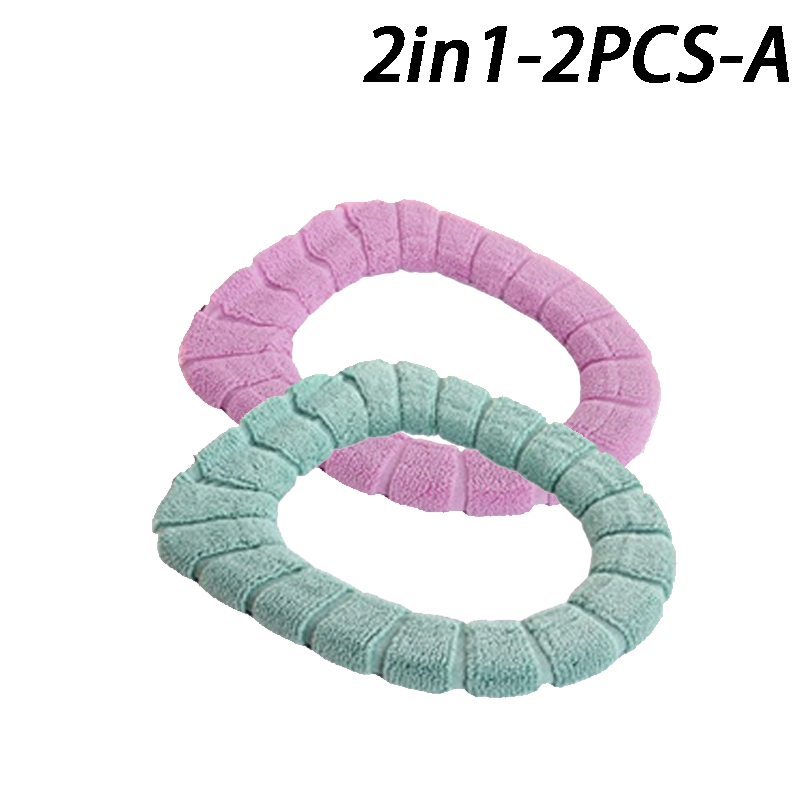 Mjukt och varmt toalettsitsskydd tvättbart badrum toalettdyna kudde med handtag tjockare mjuk matta stickning varmare closestool matta: Orange