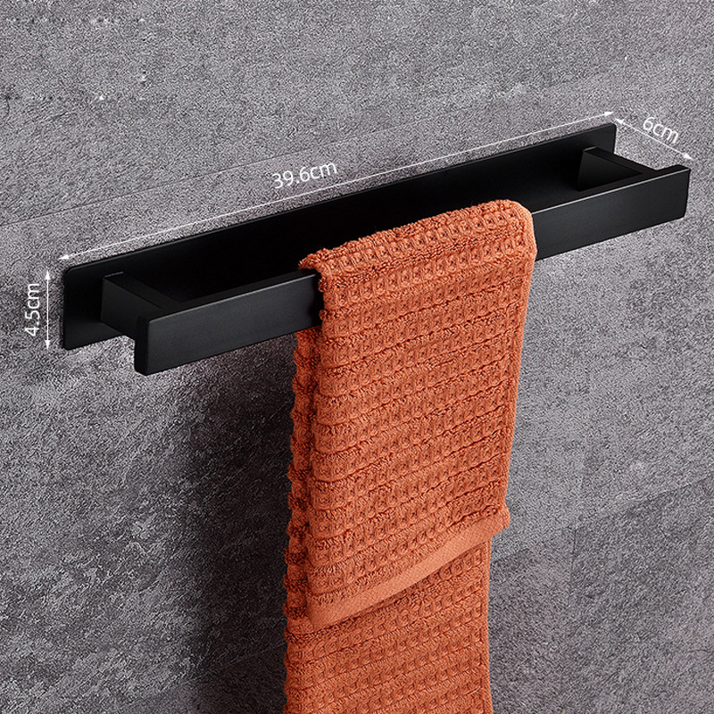 Zelfklevende Badkamer Accessoires Set Geen Boor Borstel Afwerking Zwarte Handdoek Bar Handdoek Haak Handdoek Keuken Wc Handdoek Houder Zilver: Type 3 Black