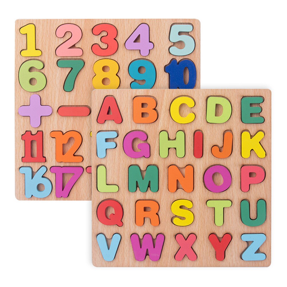 Educational Alphabet Digital Puzzle Wooden Toys Children Number Letter Jigsaw Learning Toy Matching Jigsaw for Children