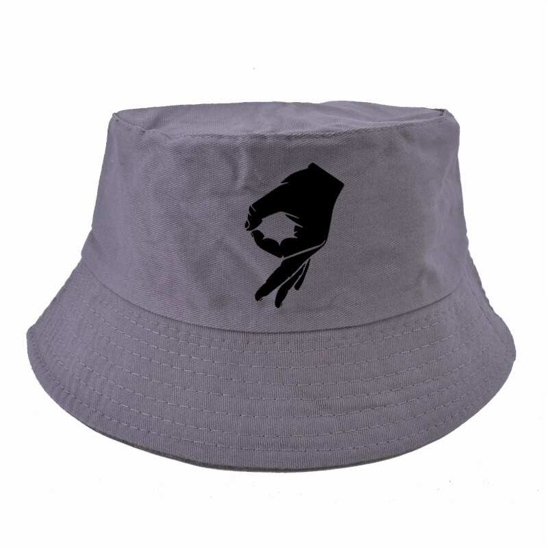 Okej handskylt harajuku pop kvinnor fiskare hatt män sommar platt hip hop keps bokstavstryck hink hatt bob chapeau