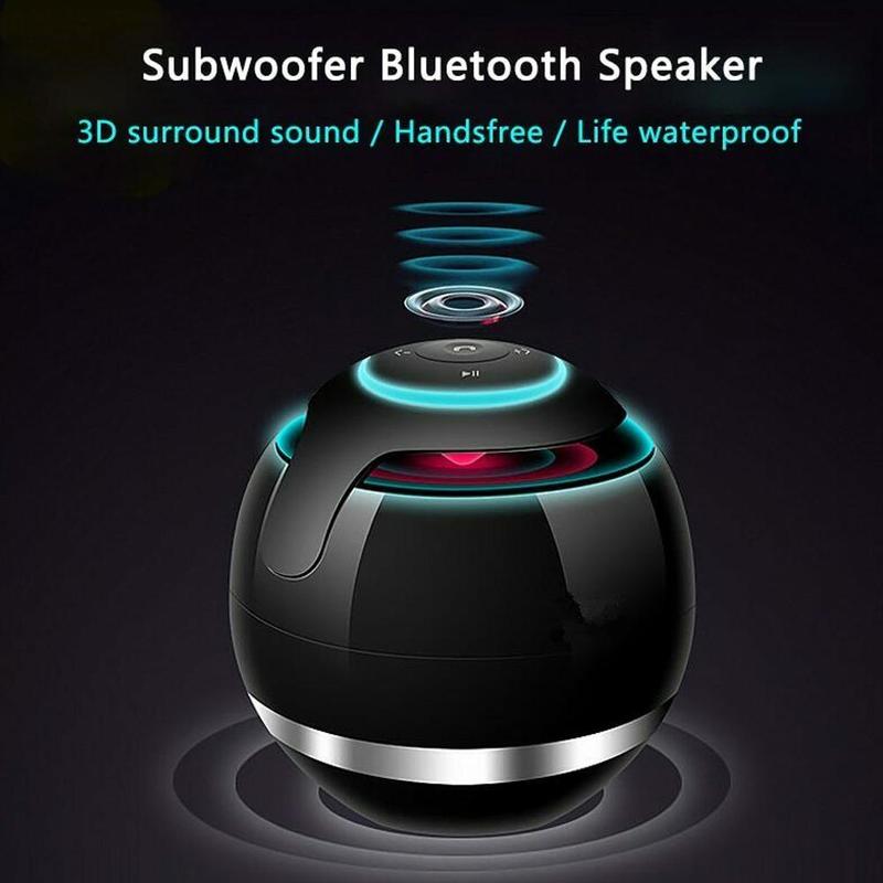 Portable Column Wireless Bluetooth Speaker Ball Mini FM Sound Handfree For Mobile Mic MP3 Globe Phone PC TF Radio Audio Box G3I1