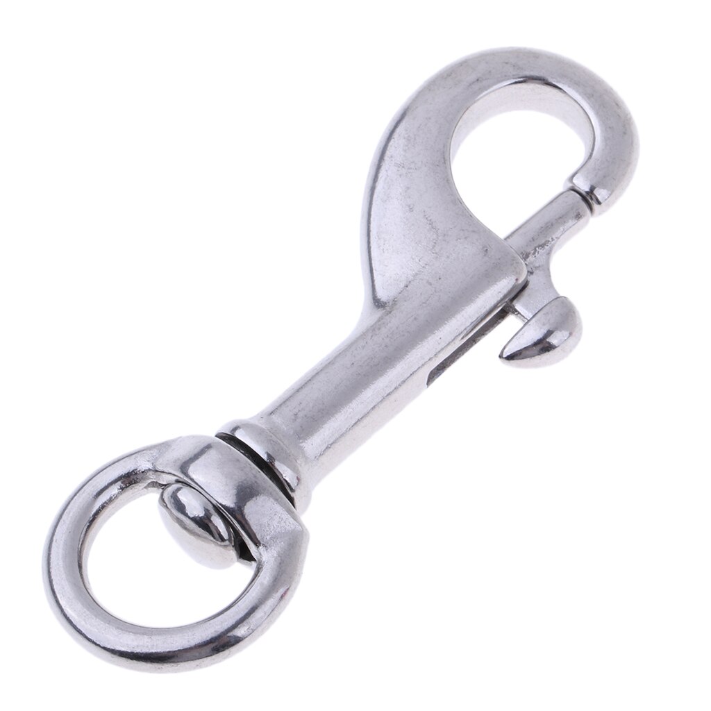 316 Stainless Steel Hook Swivel Eye Bolt Snap for Scuba Diving Diver 68mm Single Head Hook Spring
