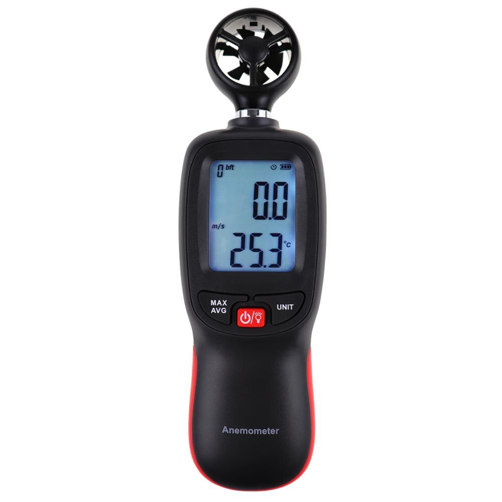 Digital Anemometer Wind Velocity Temperature Meter w/ Data Recording Beaufort Scale Data Hold Function for Fishing Kite Flying