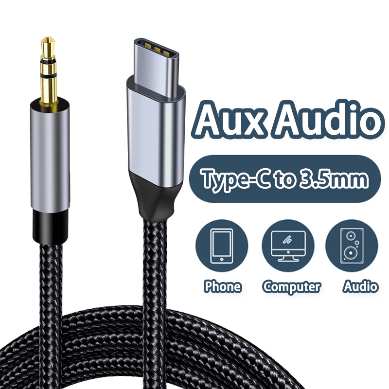 Cable de Audio auxiliar tipo C a macho de 3,5mm, adaptador de conector para auriculares, altavoz, para coche, para Samsung, Xiaomi, Redmi, Huawei, Honor