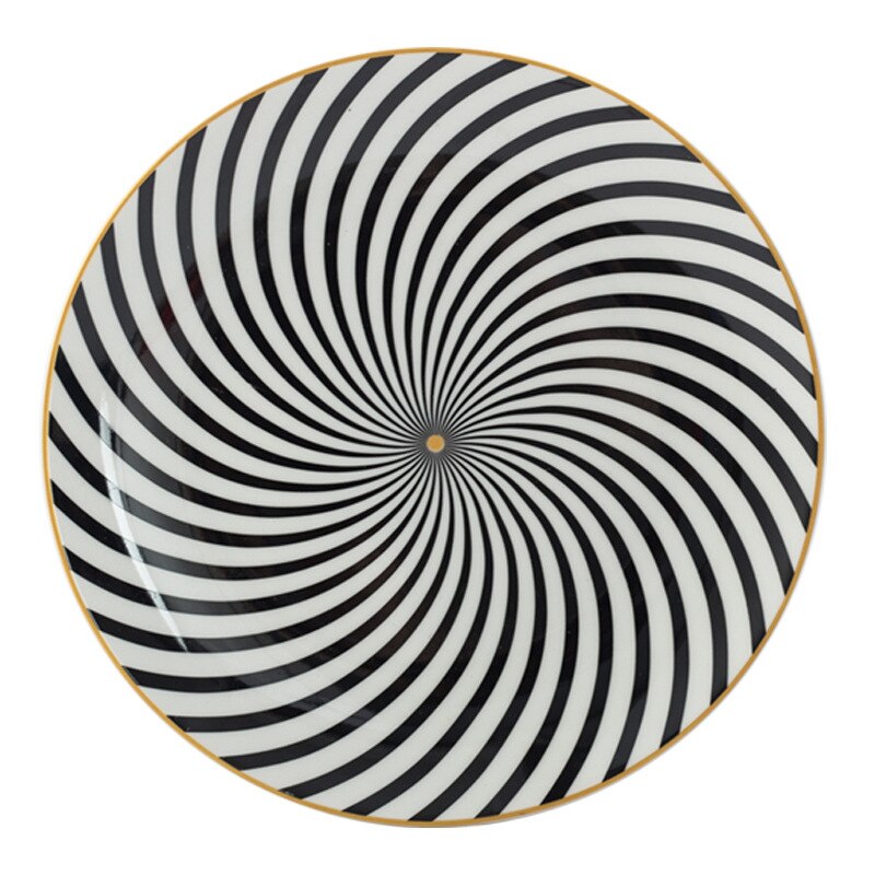 6 inch 8 inch 10 inch Geometric Pattern Ceramic Dinner Plates Tableware Ceramic Dessert Dinnerware Cake Dishes Plate: B / 8 inches
