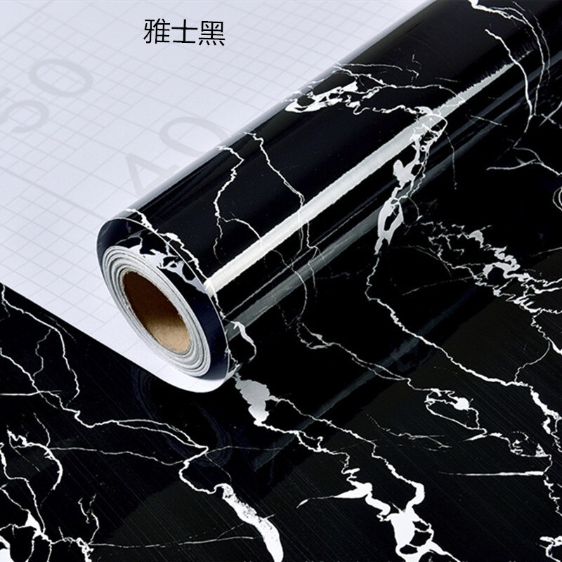 Marble Wall Sticker Waterproof PVC Self Adhesive Wallpaper Heat Resistant Kitchen Countertops Table Furniture Cupboard Wallpaper: 9433-F