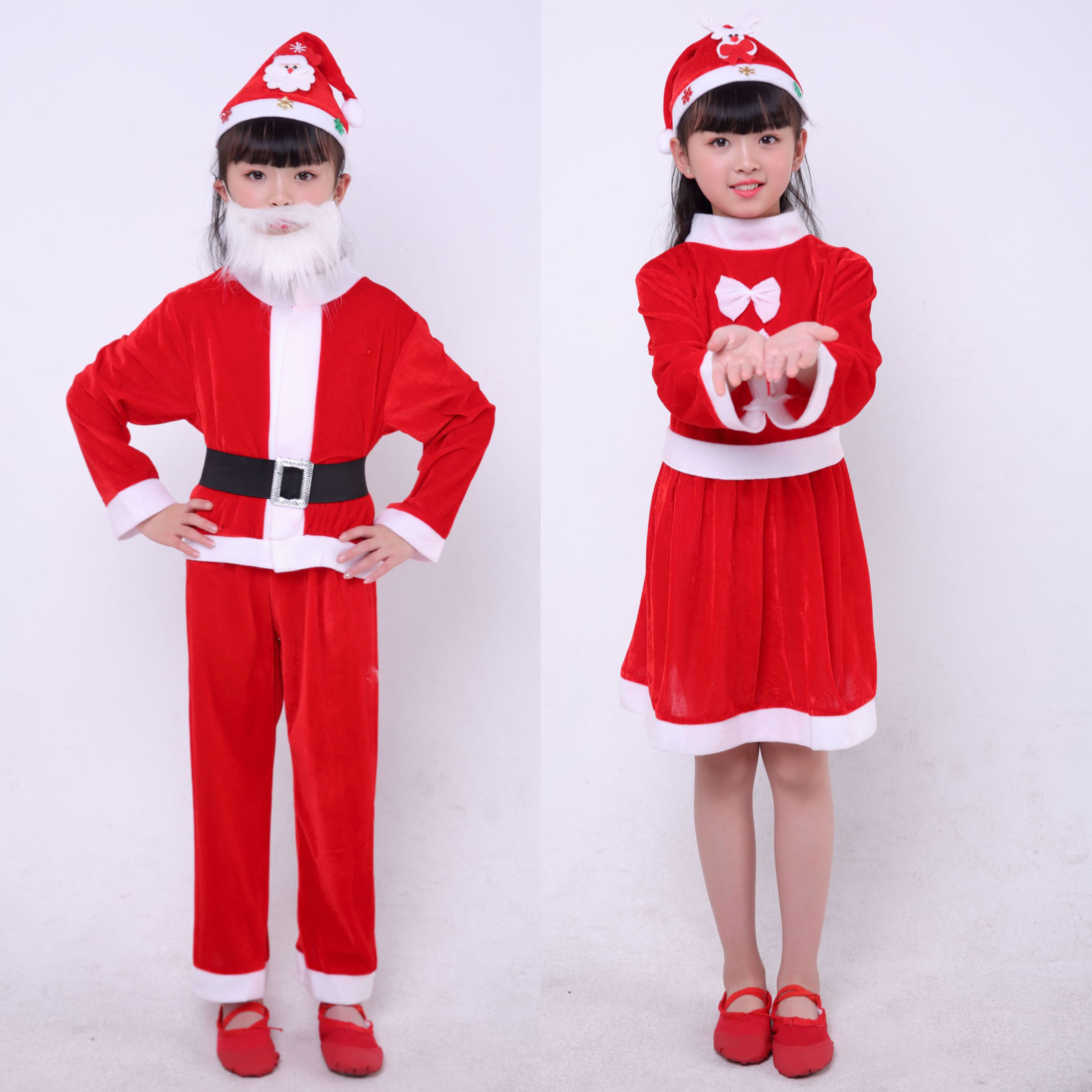 Kids' Carnival Costume Year's Suit Christmas Costume for The Boys and Girls Santa Claus Cosplay Outfits