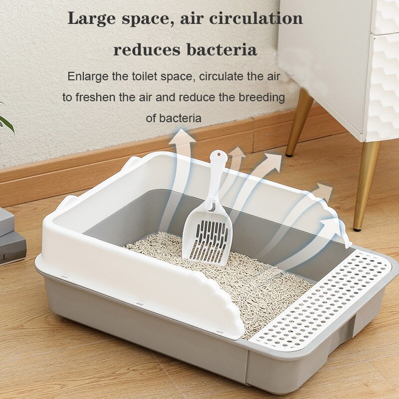 Katzen Wurf Kasten Haustier Wc Becken halb-Geschlossen Hund Sauber Wc Sandkasten Katze Hund Tablett Kätzchen Wurf Schaufel Anti Spritzen Wurf Kasten
