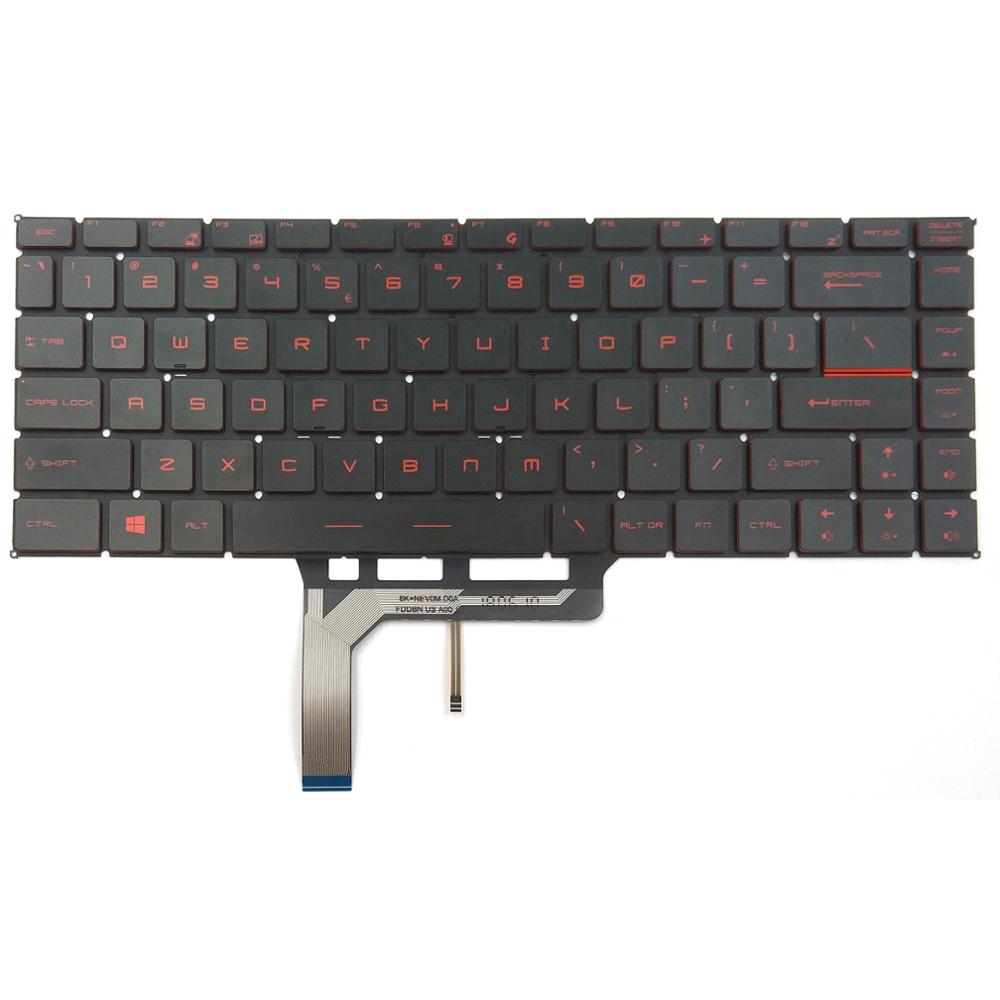 For MSI GF63 8RC 8RD Series Laptop Keyboard US Black With Red Backlight