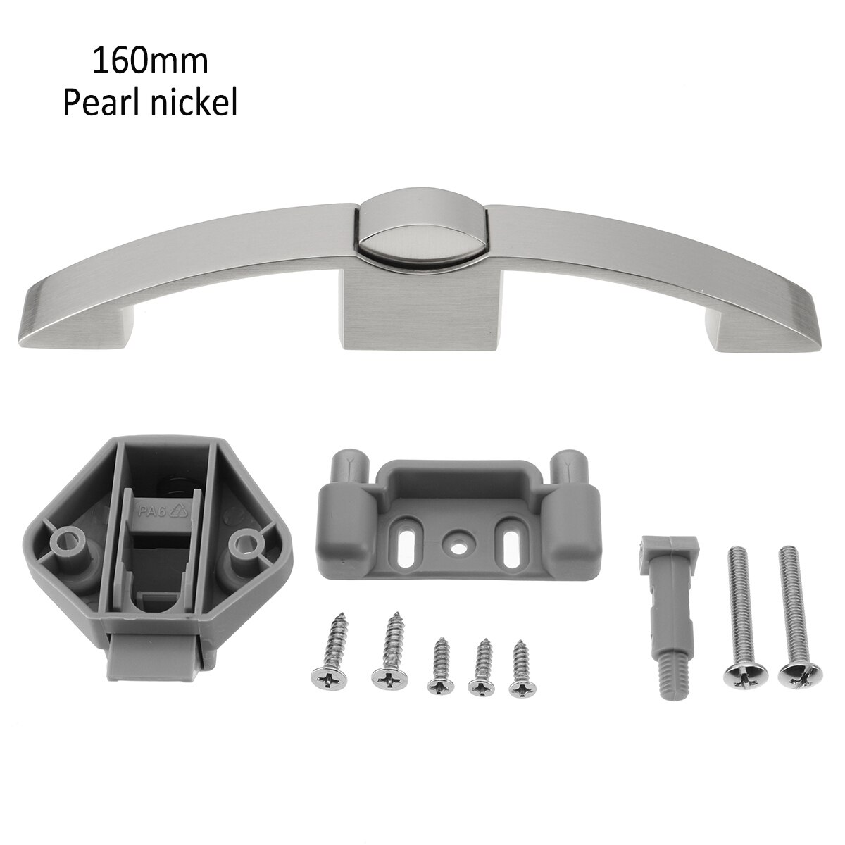 Camper Car Push Lock with Handle RV Caravan Boat Motor Home Cabinet Drawer Latch Button Locks For Furniture Handle Hardware: Pearl Nickel 160mm