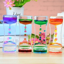 Doppel Farbe Sand Sanduhren Schwimm Öl Flüssigkeit Visuelle Bewegung Timer Glas Acryl Uhr Schreibtisch Ornament Hause Dekoration