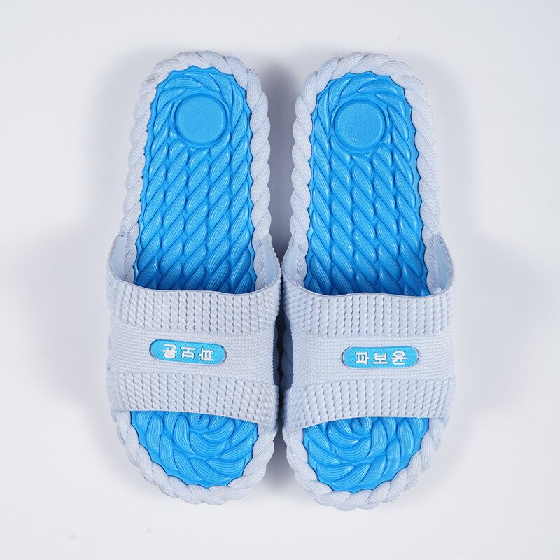 Zomer Mannen Slippers Zachte Zool Slippers Platte Slides Schoenen Voor Vrouwen Lichtgewicht Sliders Antislip Badkamer Sandalen schoenen: Sky Blue / 36-37