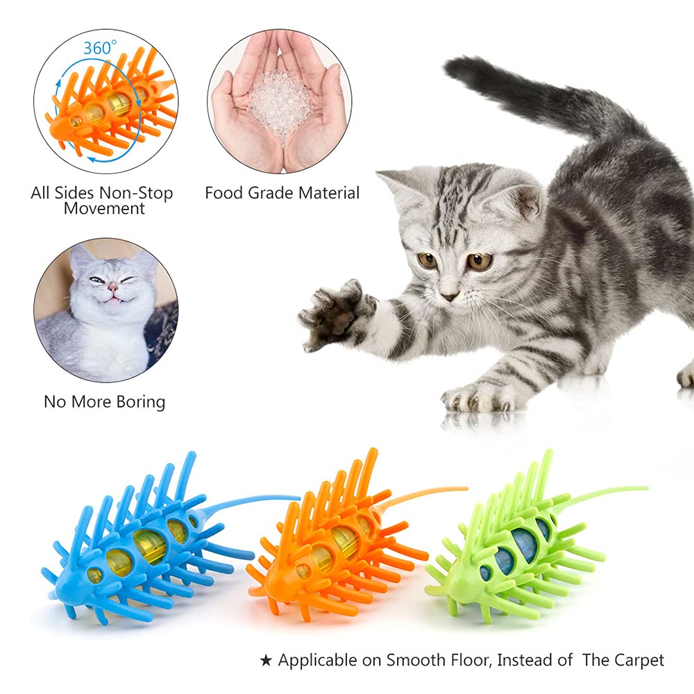 Ratón electrónico para gatos, juguete interactivo automático, 360 °, material de alimentaria