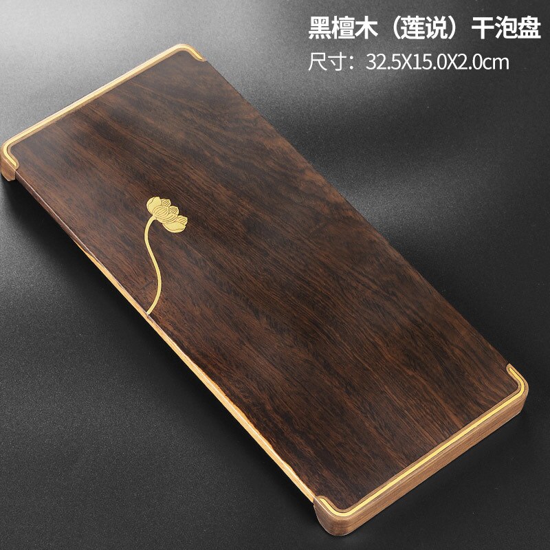 Bandejas de madera negra para té, bandeja Vintage de Kung Fu, bandeja de mesa para té, platos para servir, bandeja decorativa para Ceremonia de té, BI50TT: Style 1