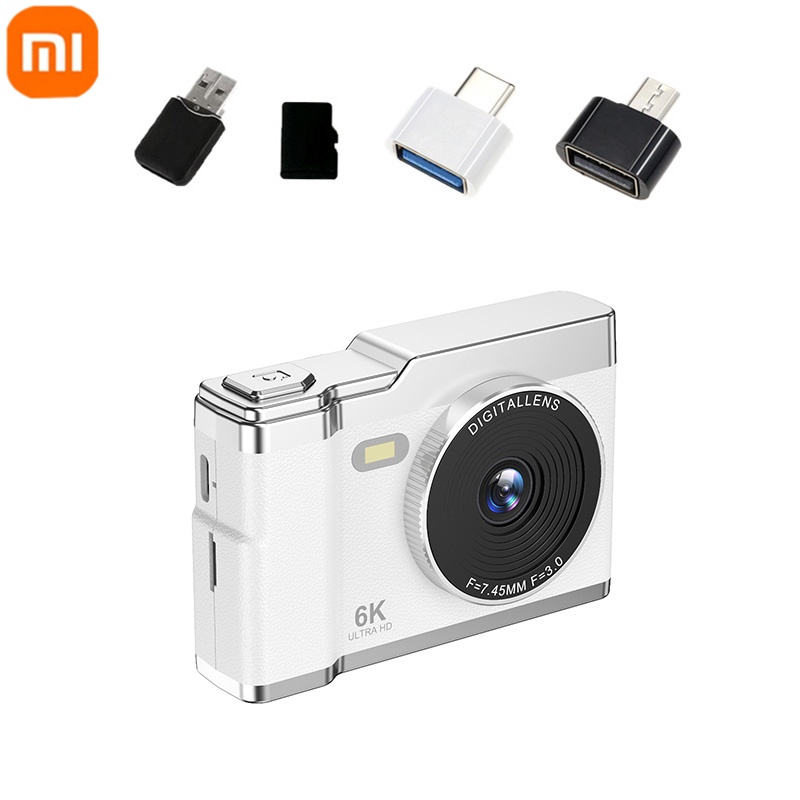 Xiaomi 6k hd câmera digital 2.4in display ips 8x zoom 64mp câmera de vídeo com luz de preenchimento 4k câmera selfie para crianças estudantes adolescentes: Dourado