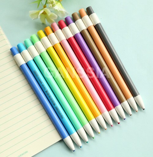 Crayons de couleur dégradé de 12 couleurs/ensemble, apportez votre propre taille-crayon, crayons mignons originaux, , accessoires de bureau (ss-1182)