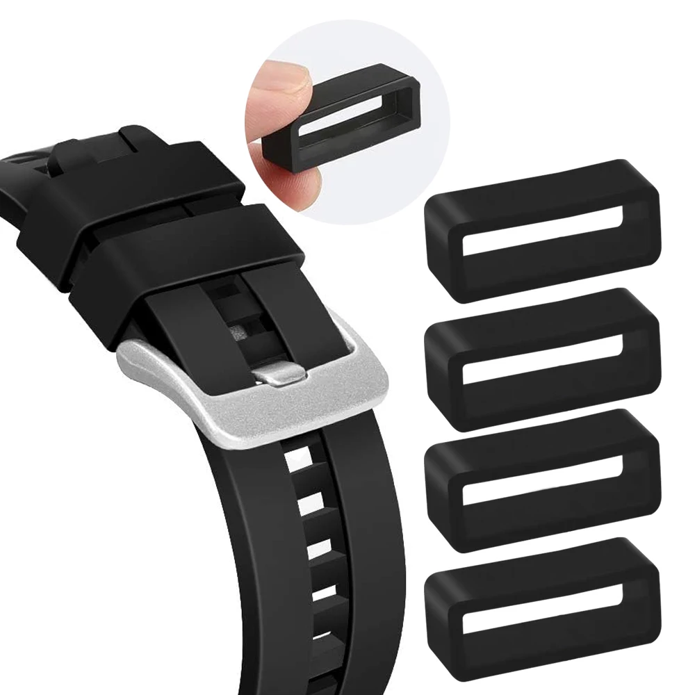 Rubber Ring Watch Strap Loops Silicone Replacement Watchband Keeper Holder Retainer 12 14 16 18 20mm Movable Watch Ring Circle