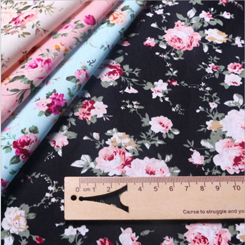 100% Katoen Gedrukt Satijn Rillingen Stof Gebruikt Voor Quilten Naaien Jurk Vrouwen Kleding Rok Schoen Door 100x150cm