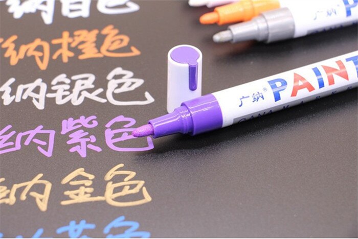68Pcs Waterdichte Permanente Vette Verf Marker Pen Autobanden Loopvlak Cd Metalen Hout Schilderen Graffiti School Kantoorbenodigdheden: Purple marker 68pcs