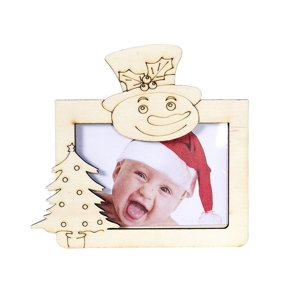 Kerstversiering Mini Houten Kerst Fotolijst Decoraties Foto Ornament Voor Kinderen Thuis Tafel Decor Accessoires: C