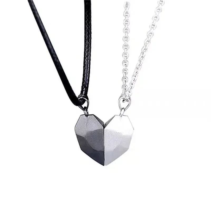 Amor imán pareja Color a juego collar Simple deseando piedra Heartbreak costura colgante hombres y mujeres joyería