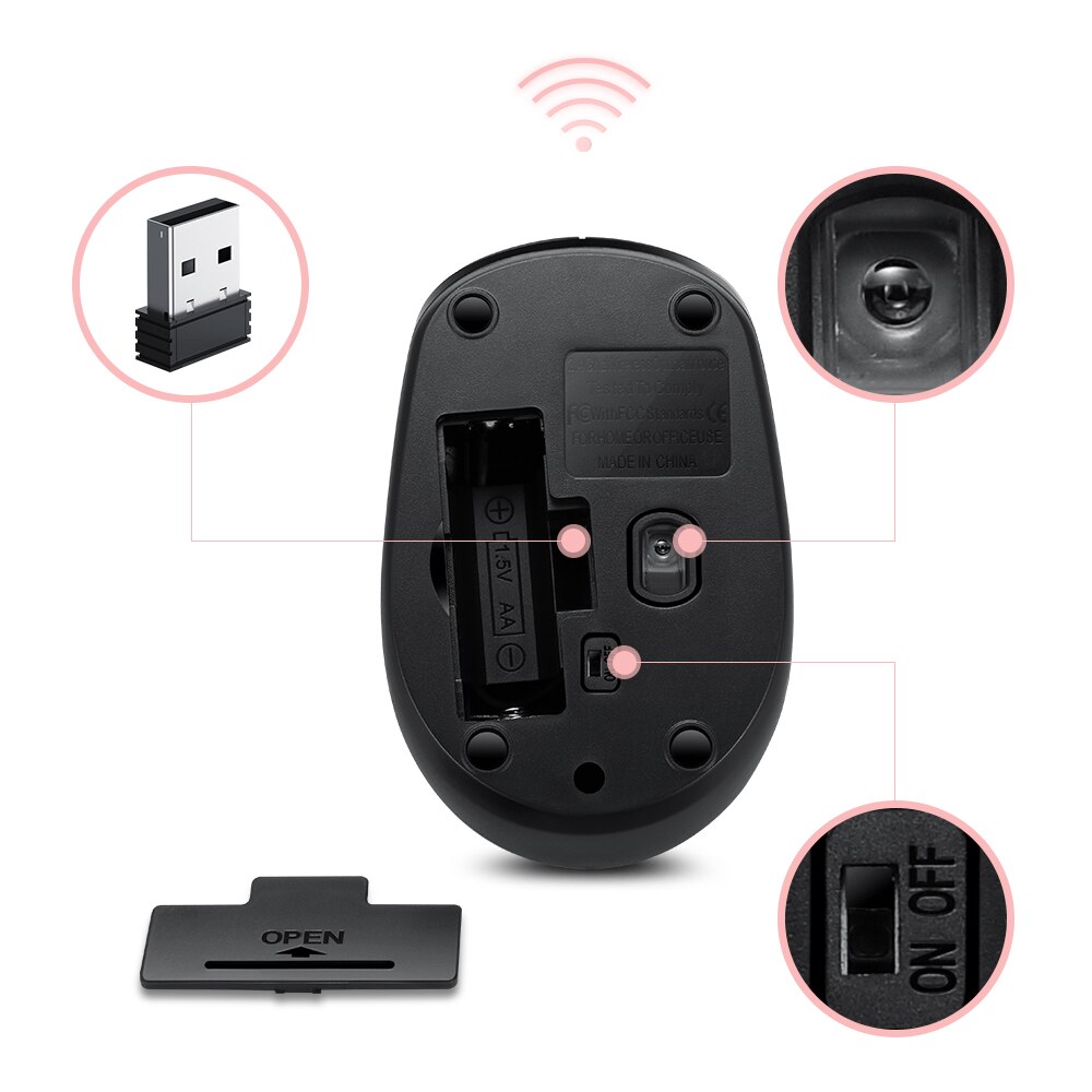 2.4 Wireless Mouse Ergonomic gaming Shape mouse wirelesss Scrolling USB mouse ReceiverGaming Mouse Computer for pc gamer xiaomi