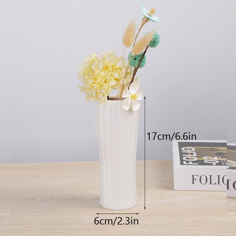 Vilead Keramik Weiß Vase nordisch Minimalismus Stil Kleine Elegante Vasen für Tisch Wohnzimmer Büro Balkon Ornamente für Hause: G