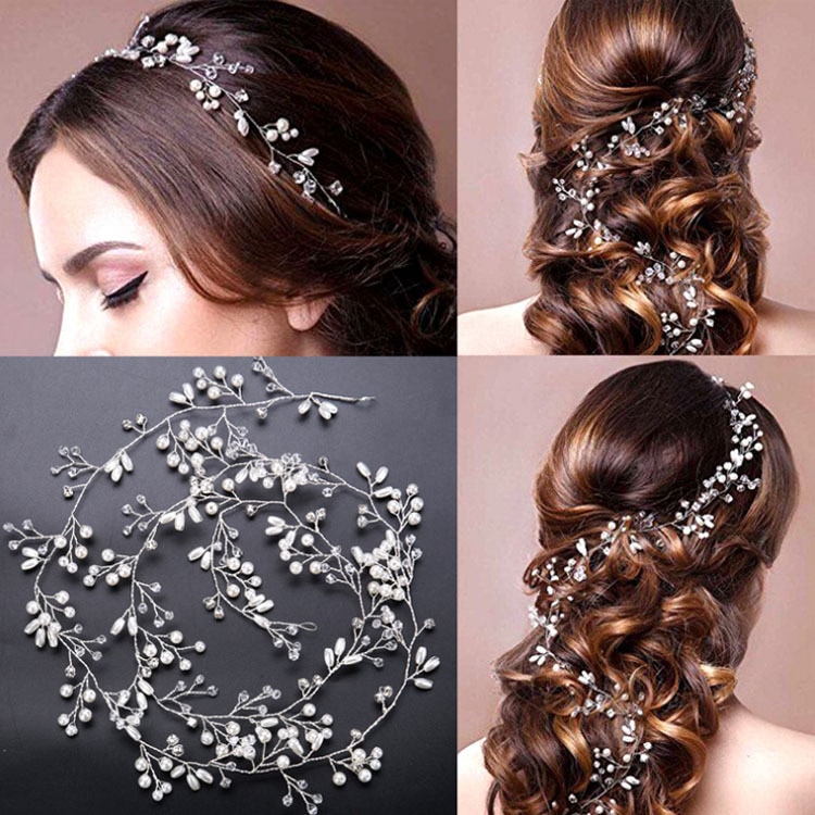 Flor De la boda Tiara De enredadera Novia Cadena De cabeza De Novia adornos para el pelo para Novia boda accesorios De joyas para el pelo, Tiara De Novia De 50cm