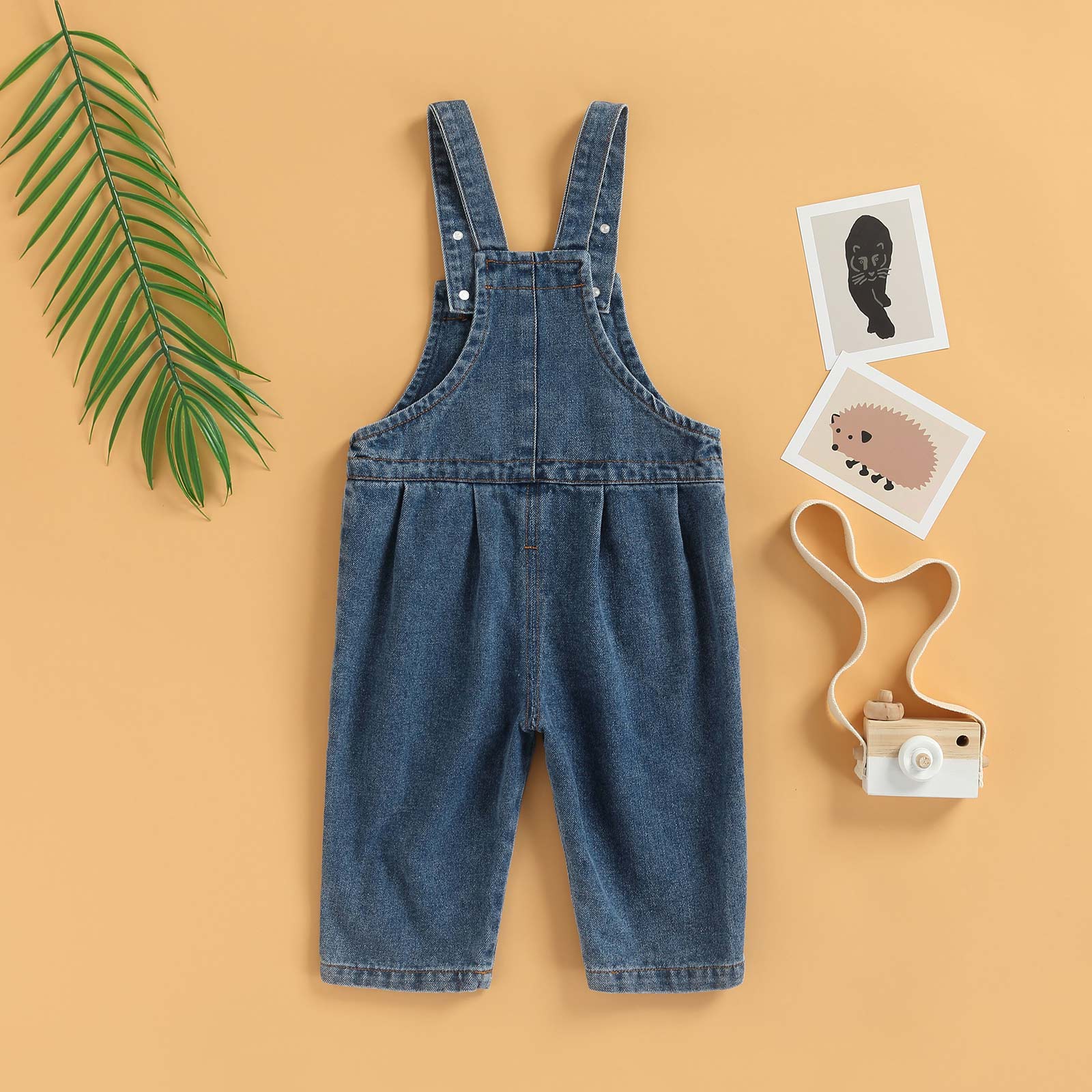 Kids Boys Girls Denim Overalls Toddler Solid Color Straps Bib Jeans Spring Summer Children Stretch Dungaree Clothing
