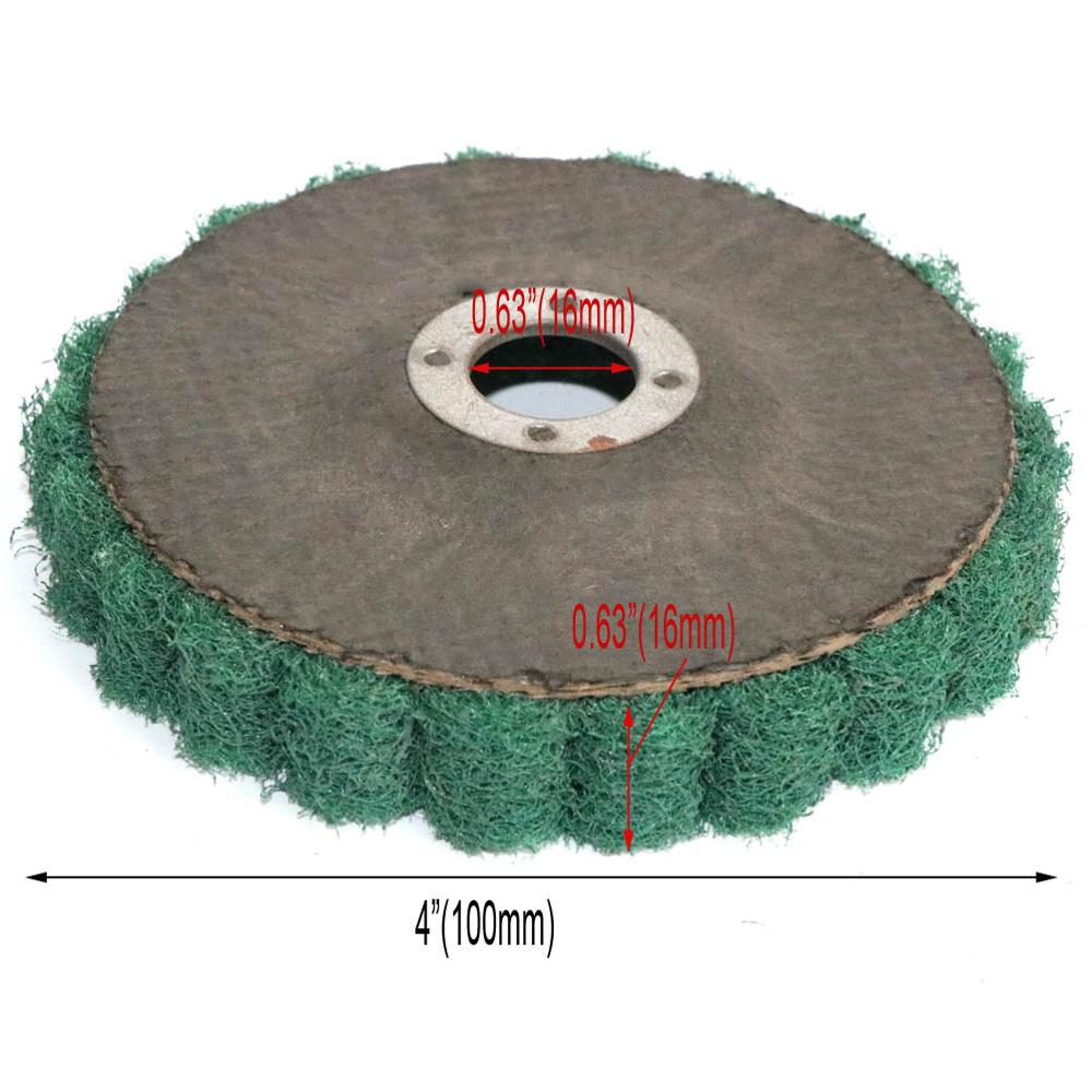 4" inch Scouring pad Buffing Wheel Nylon Fiber Flap Polishing Grinding Disc Non-woven100*16mm for Angle Grinder