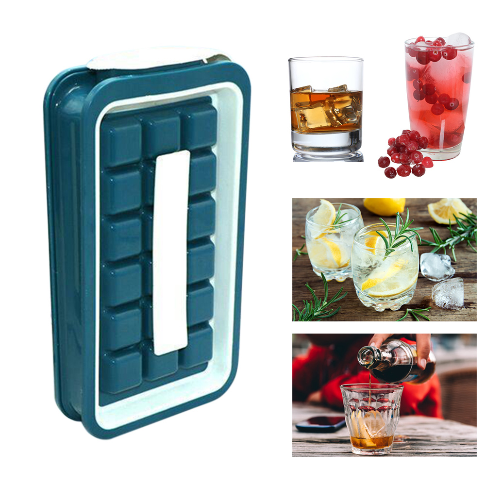Ice Block Maker Container DIY Ice Cream Block Mould Tray 36 Grids Ice Block Storage Box for Cocktail Whiskey Cold Beverages