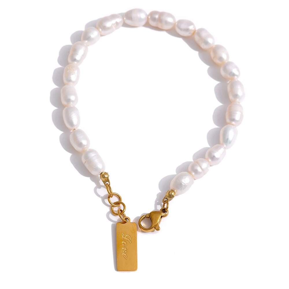 Yhpup nuovi accessori in acciaio inossidabile collana con catena di perle d'acqua dolce naturale gioielli collana con colletto di fidanzamento per matrimonio regalo: YH1104A White