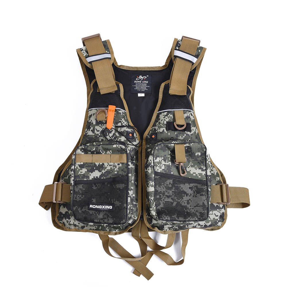 Camouflage voksen skumflotation svømning redningsvest vest med fløjte sejlads vand fiskeri svømning sikkerhed redningsvest unisex: Jungle camouflage