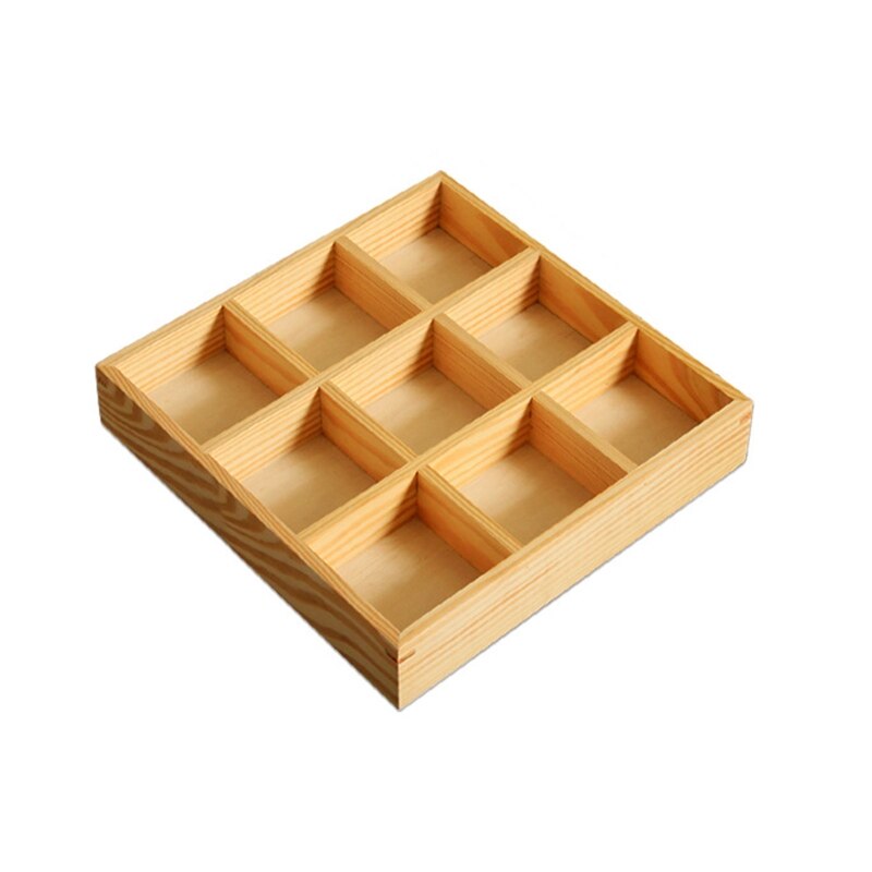 Multi Grid Snack Box Serving Tray Japanese Style Wooden Sushi Plate Candy Dessert Cuisine Storage Container Kitchen Tableware