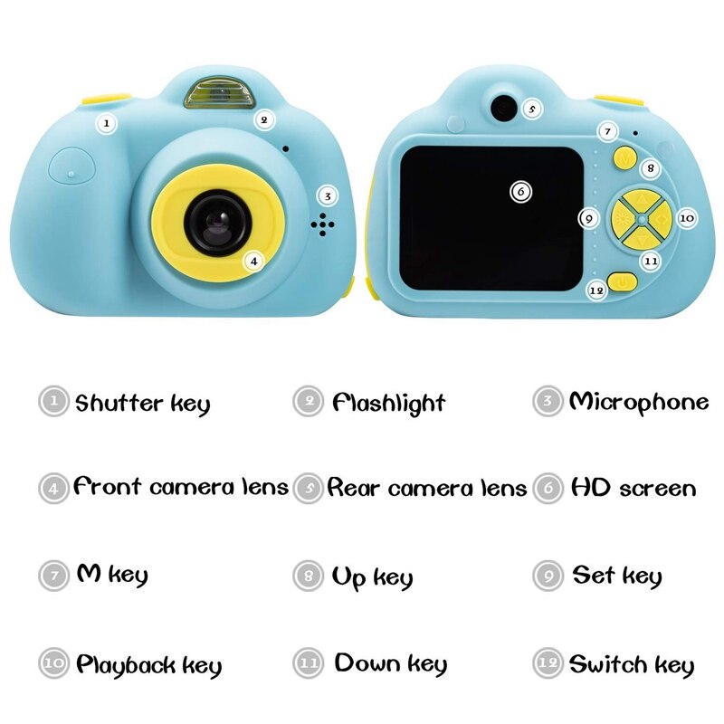 Camera Full Hd 1080P Portable Digital Camcorder 2 Inch Lcd Display Children Family Travel Photo Use Children Birthday Min
