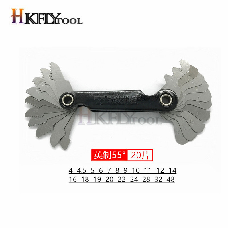 Screw Gauge Set Whitworth 55 Degree &amp; Metric 60 Degree Grip Whitworth Screw Thread Pitch Gauge Measuring Gauging Tools: 1PC 55 Degree