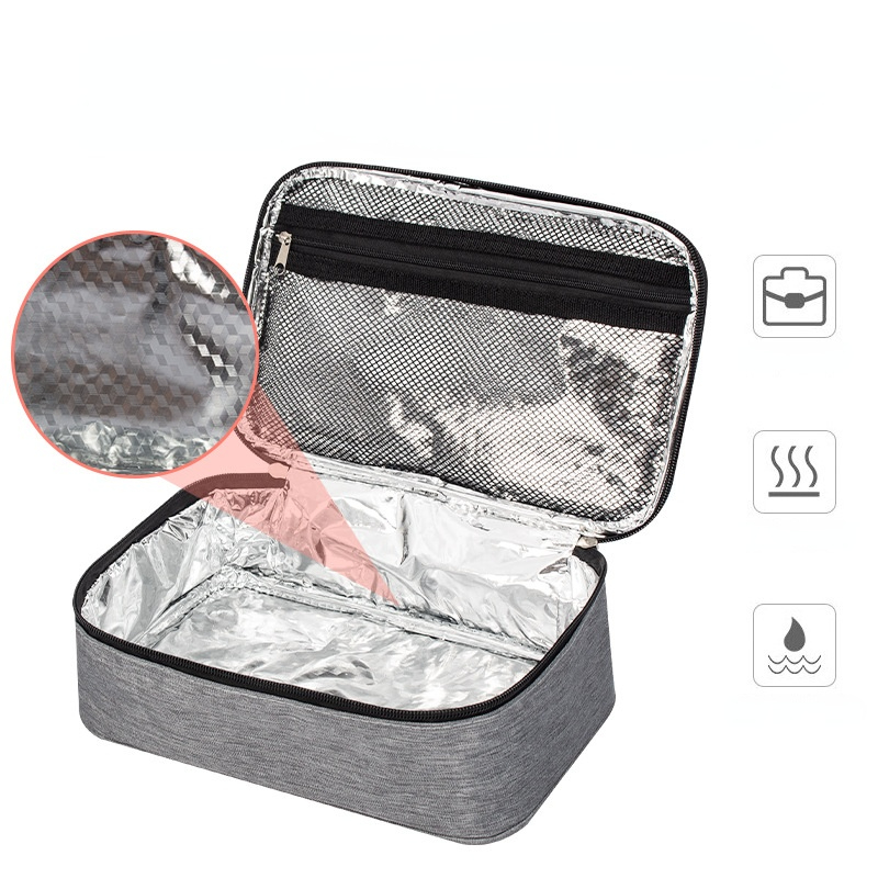 Vierkante Draagbare Lunch Tas Geïsoleerde Lunch Box Zak Aluminiumfolie Verdikte Lunchbox Tas Geschikt Voor Studenten En Kantoormedewerkers