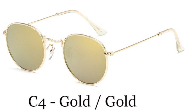 Lvvkee metalliset retro pyöreät aurinkolasit naisten klassiset hd polarisoidut aurinkolasit miehille ajo oculos de sol naaras: C4