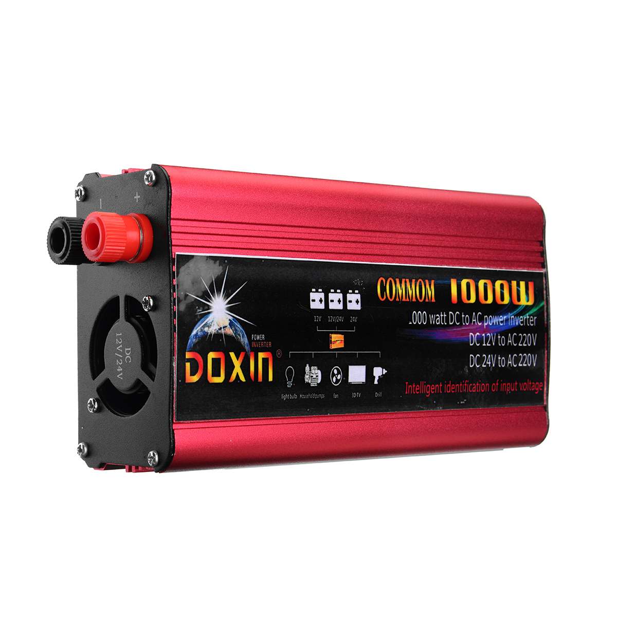 1000w bil/hem strömriktare modifierad sinusvågsomvandlare lcd-skärm  dc 12v till  ac 220v usb uk plug port transformator konvertera