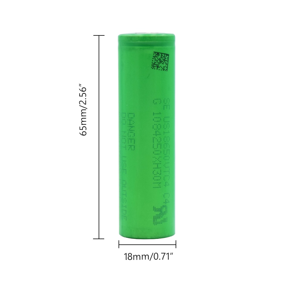 10 Pieces 3.6V battery Green Flat 18650 Li-ion Lithium Batteries Rechargeable 2100mAh High Drain VTC4 18650 Batteries