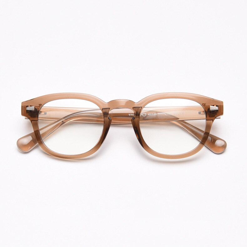 Lunettes Johnny Depp anti-lumière bleue pour homme et femme, verres optiques ronds et transparents pour ordinateur, de TR90 rétro: C6