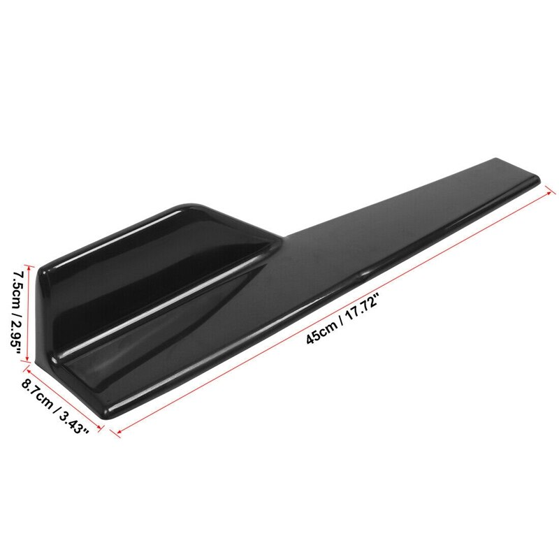 Zijskirts passen op universele voertuigen zwart 450mm exterieur zijlijn onderkant extensies splitter lip auto diffusers (glans zwart)