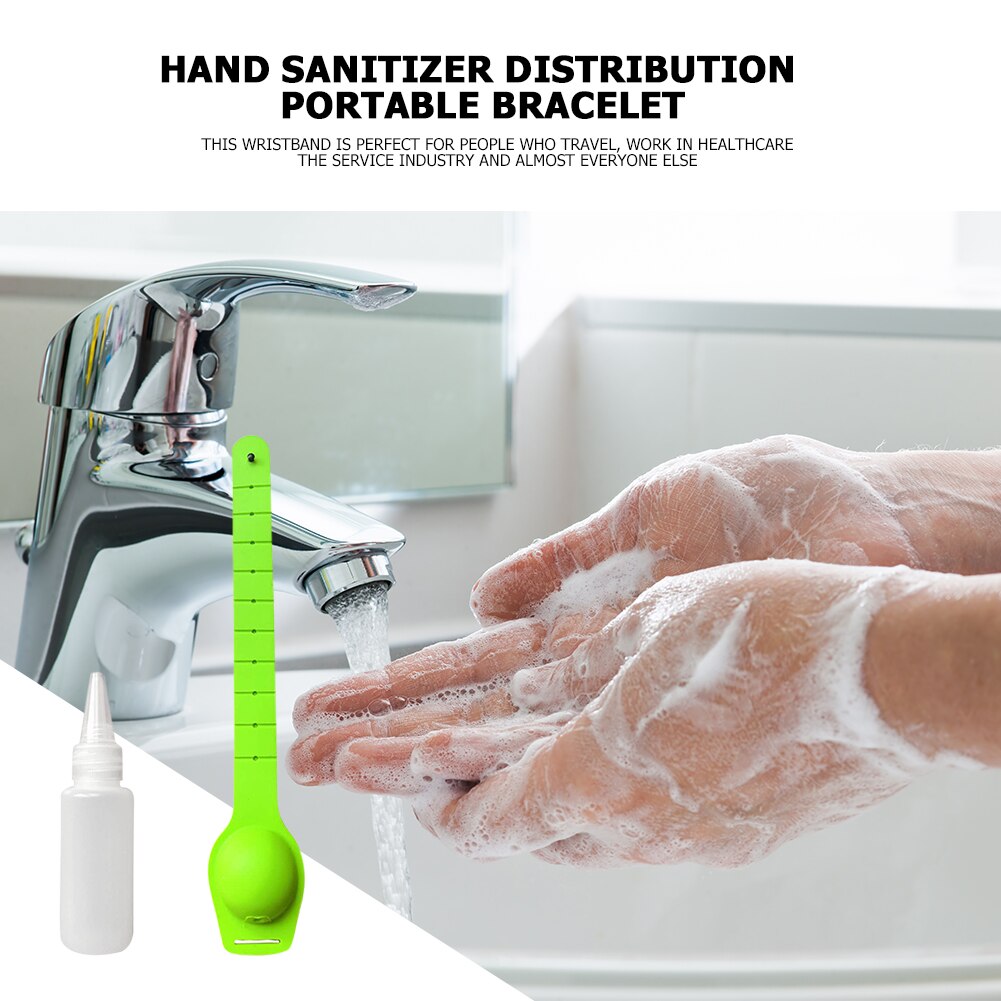 Pulsera dispensadora de Alcohol y Gel para adultos y niños, dispensador de mano portátil, de silicona, 1 unidad