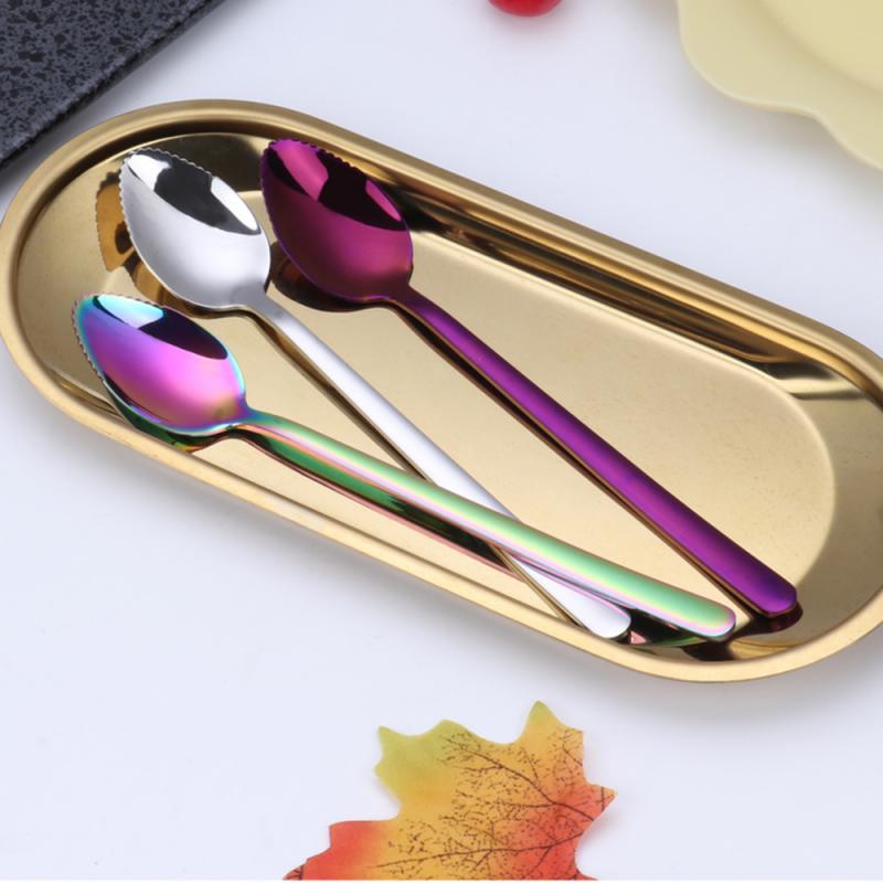 1Pcs Rvs Wees Fruit Lepel Koffie Lepel Ijs Lepel Dessert Lepel Wees Ijs Apple Lepel Scoop Keuken tool