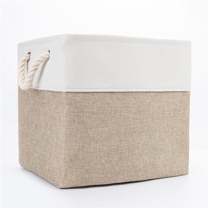 Large Foldable Storage Bin Collapsible Sturdy Fabric Storage Basket Cube Cotton Handles for Organizing Shelf Nursery Toy Closet: 7