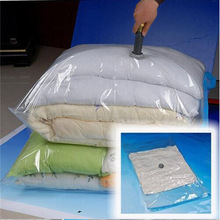 Bolsa de almacenamiento al vacío transparente, organizador hermético de plástico reutilizable para ropa comprimida, bolsas de sellado para ahorro de espacio, colchas y mantas