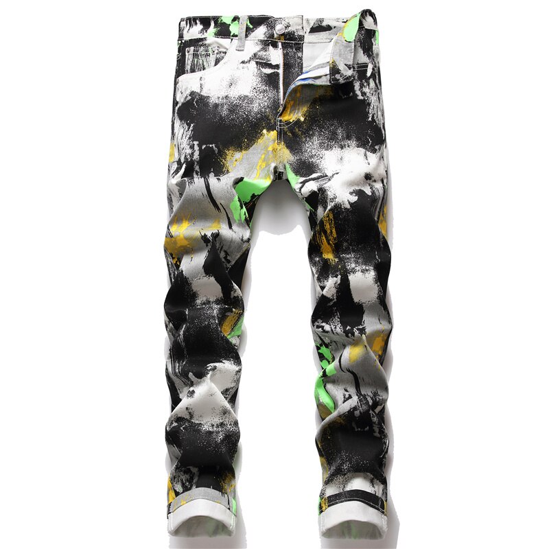 Pantalon droit imprimé Floral pour homme, Slim, couleur Culture, fête, Club, rue, vêtements incroyables: 34