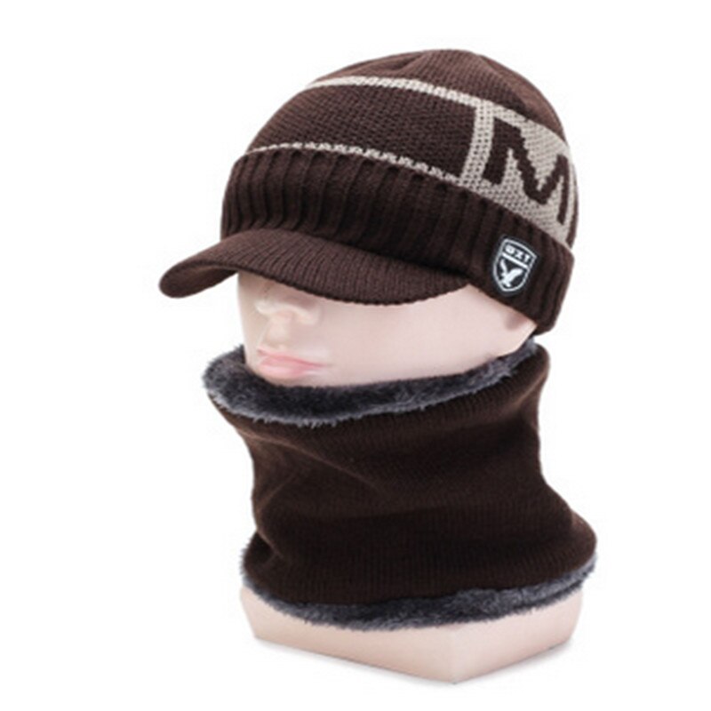 Warme gefütterte Herren Wintermütze Schal Strick Cap Beanie invierno SkiSnowboard: Amarillo