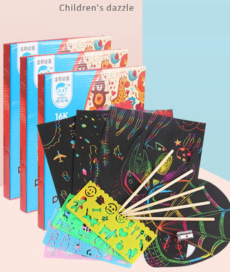 Young children colorful scratching paper 50 100 sheets diy handmade scraping painting non-toxic sand painting color sand