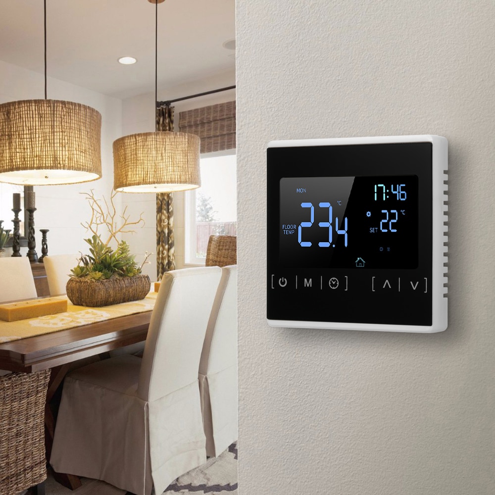 Smart LCD Touchscreen Thermostat Programmable Electric Floor Heating System Thermoregulator Temperature Controller